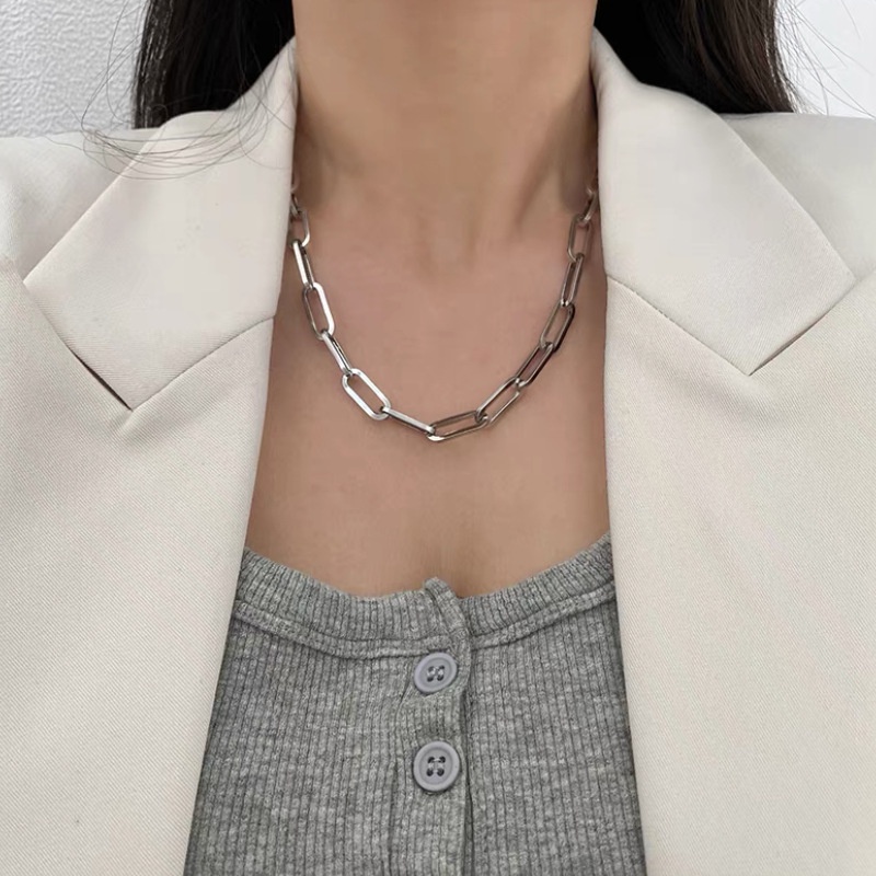 Vòng cổ sợi xích dày thiết kế đơn giản thời trang cho nữ