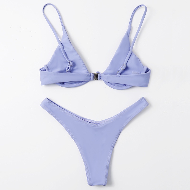 Set Bikini 2 Mảnh Áo Tắm Rắn Màu