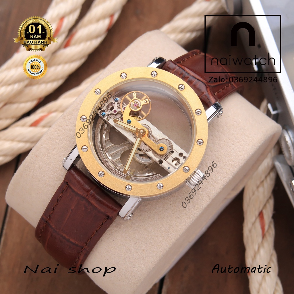 Đồng hồ nam Forsining cơ lộ máy dáng cầu dừa phong cách sang trọng, đẳng cấp doanh nhân, độc đáo, NaiWatch
