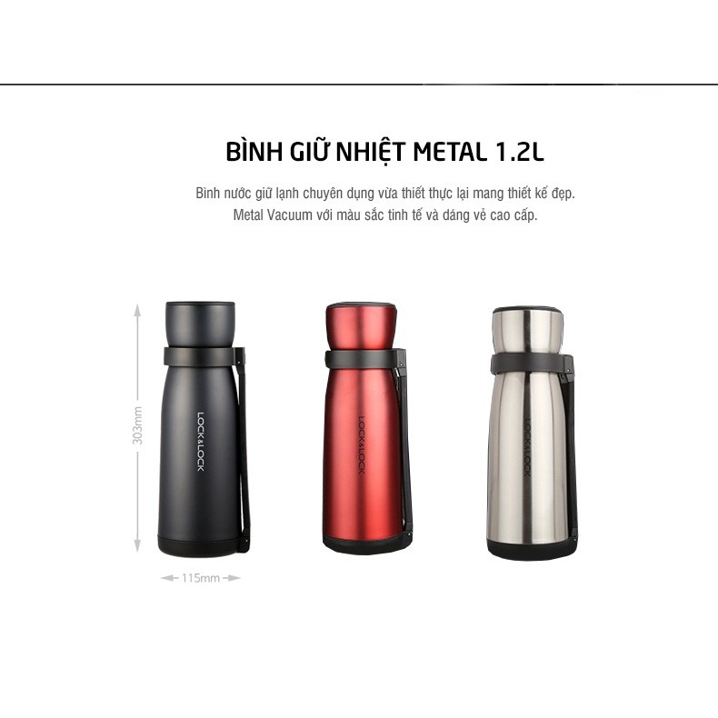 Bình Giữ Nhiệt Lock&Lock Metal Motor Hot Tank LHC1416 có tay cầm [1200ML]