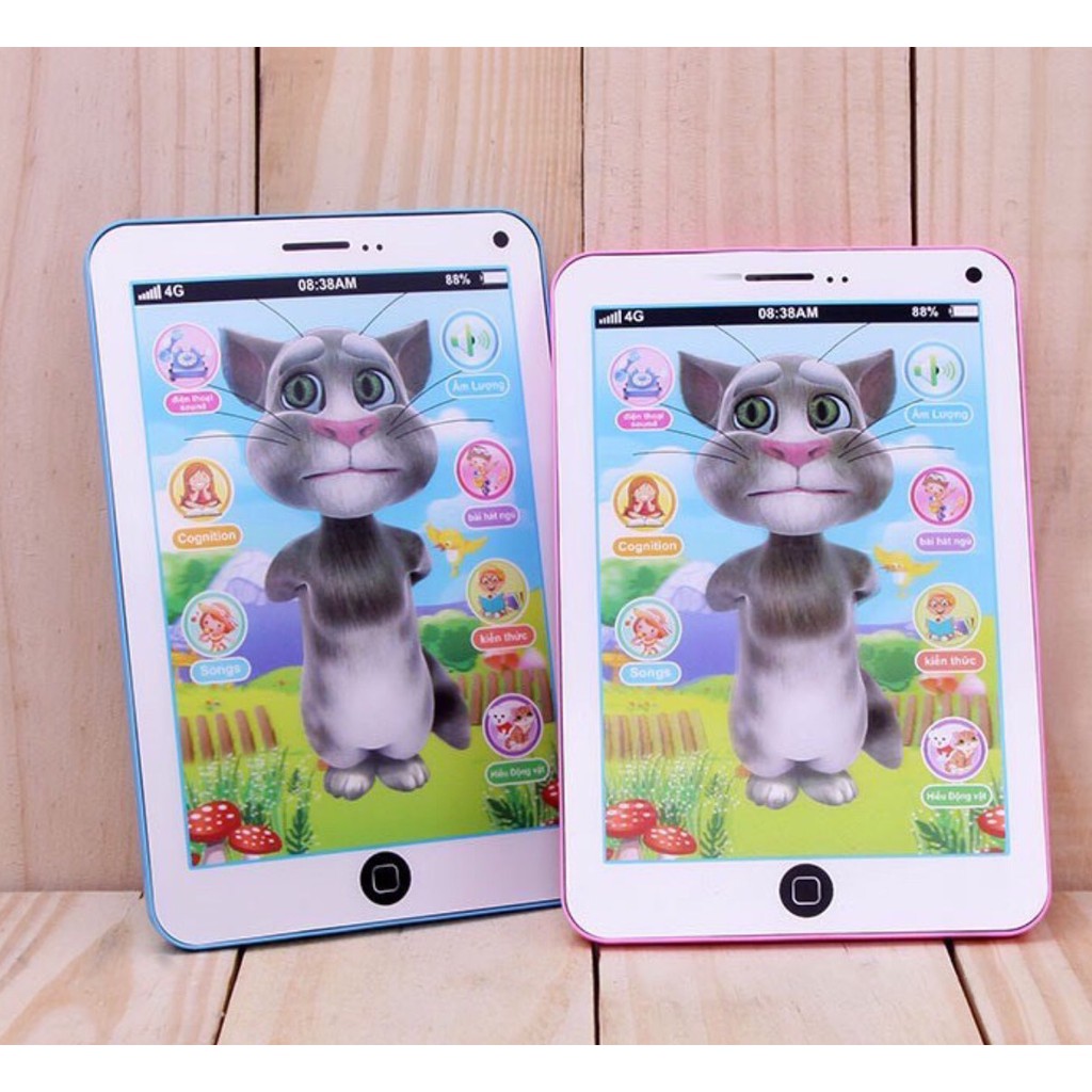 Vỉ đồ chơi Ipad mèo Tom Cat 3D thông minh dùng pin có tiếng nhạc