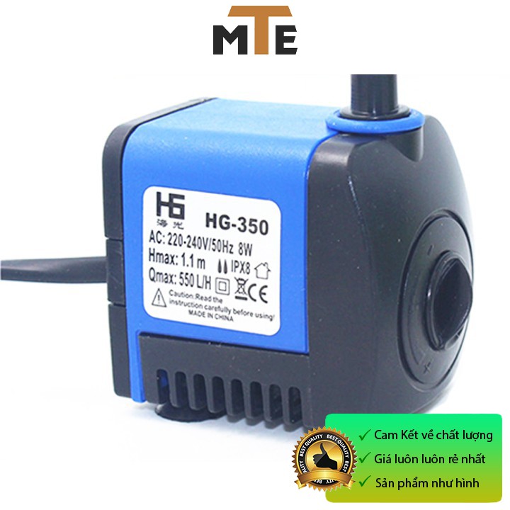 Bơm chìm mini 220v 8w HG-350 bơm tiểu cảnh, bể cá, điều hòa nước