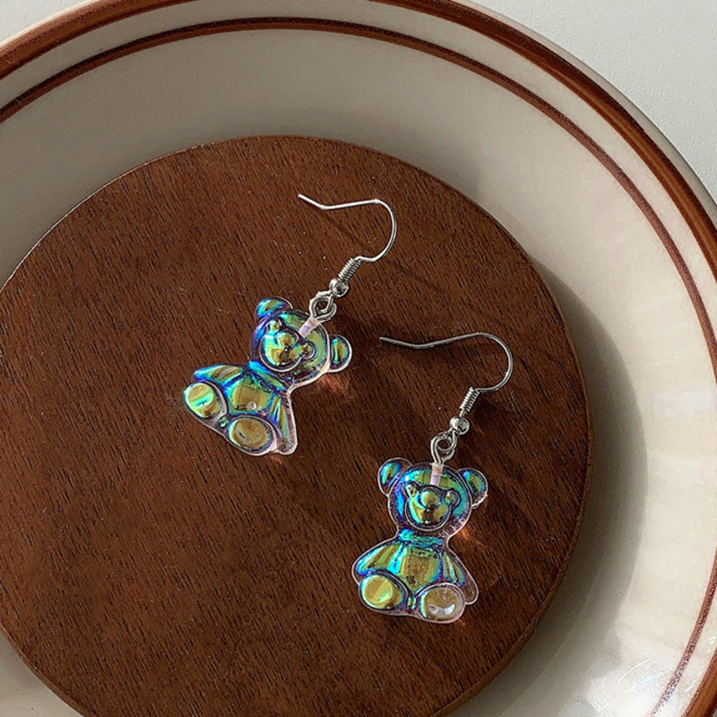 Bông Tai Hình Gấu Đáng Yêu Bằng Nhựa Acrylic Trong Suốt