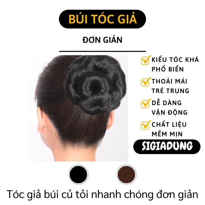 [SGD] Tóc Giả - Tóc Giả Búi Củ Tỏi Dạng Kẹp Cực Xinh, Thời Trang Trung Niên 8855