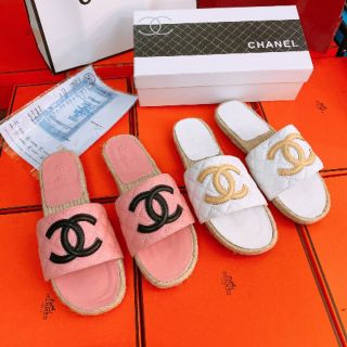 J(ẢNH THẬT) Dép Lê Nữ Đế Cói Da Mềm Quai Ngang Trần Chỉ Fullbox Bill Túi Cao Cấp Xịn 2020