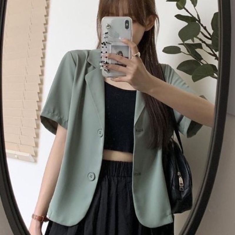 [Ảnh thật/video] Áo blazer trơn cộc tay túi chéo nhiều màu/ Áo vest nữ dáng ngắn B9 | BigBuy360 - bigbuy360.vn