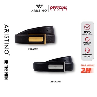 Thắt lưng nam ARISTINO ABL02309/ABL02209 da bò cao cấp mặt thép không gỉ khóa cài vân sauvage đơn giản