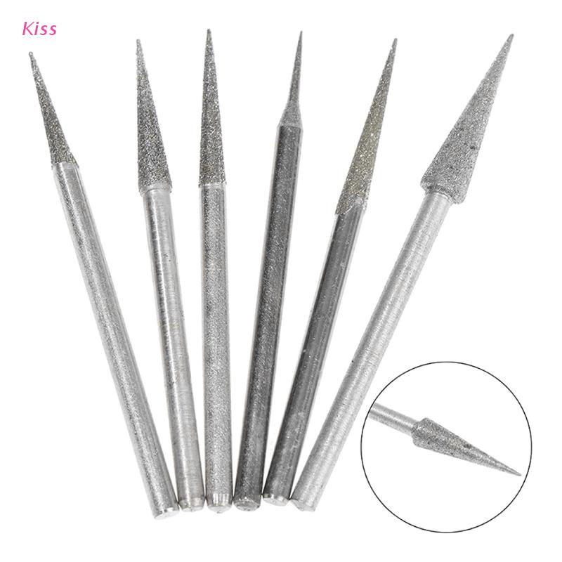 Set 6 đầu kim mài kim cương tròn/cầm tay 2mm