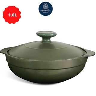 [Tặng đế lót gỗ + Chén cơm ] Nồi dưỡng sinh Luna 1.0 L + nắp - HealthyCook - Xanh rêu