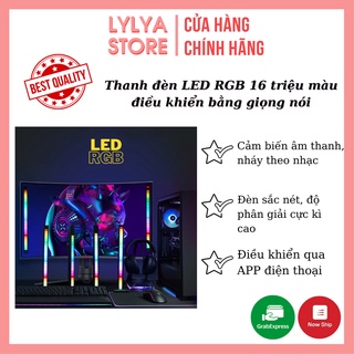 Thanh đèn LED RGB 16 triệu màu điều khiển bằng giọng nói + APP điện thoại, cảm biến âm thanh, nháy theo nhạc