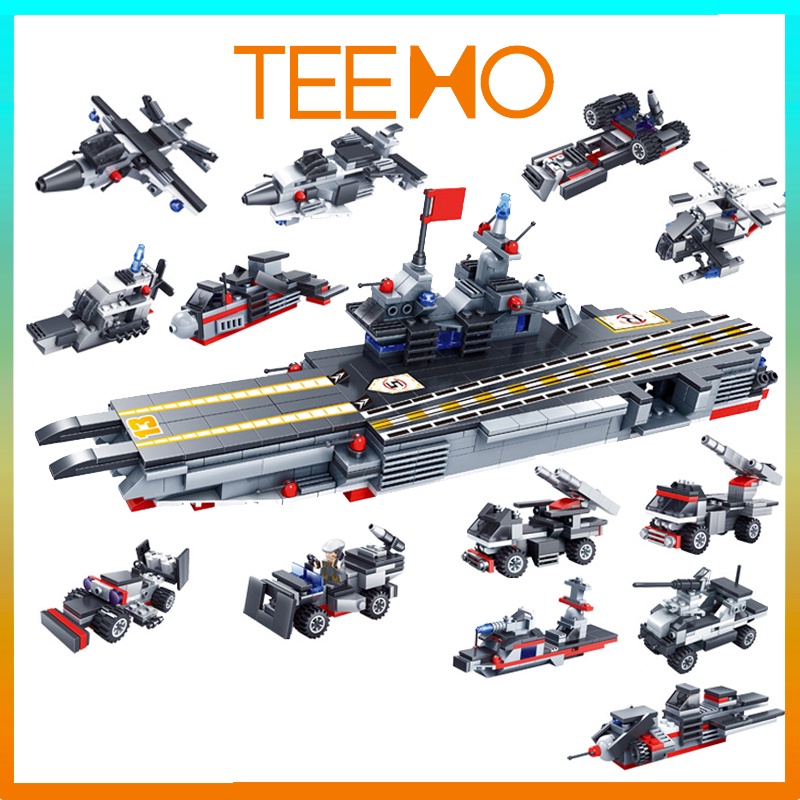Lego tàu chiến đồ chơi lắp ráp cho bé trai 5 tuổi thông minh mô hình tàu sân bay TEEMO LG14