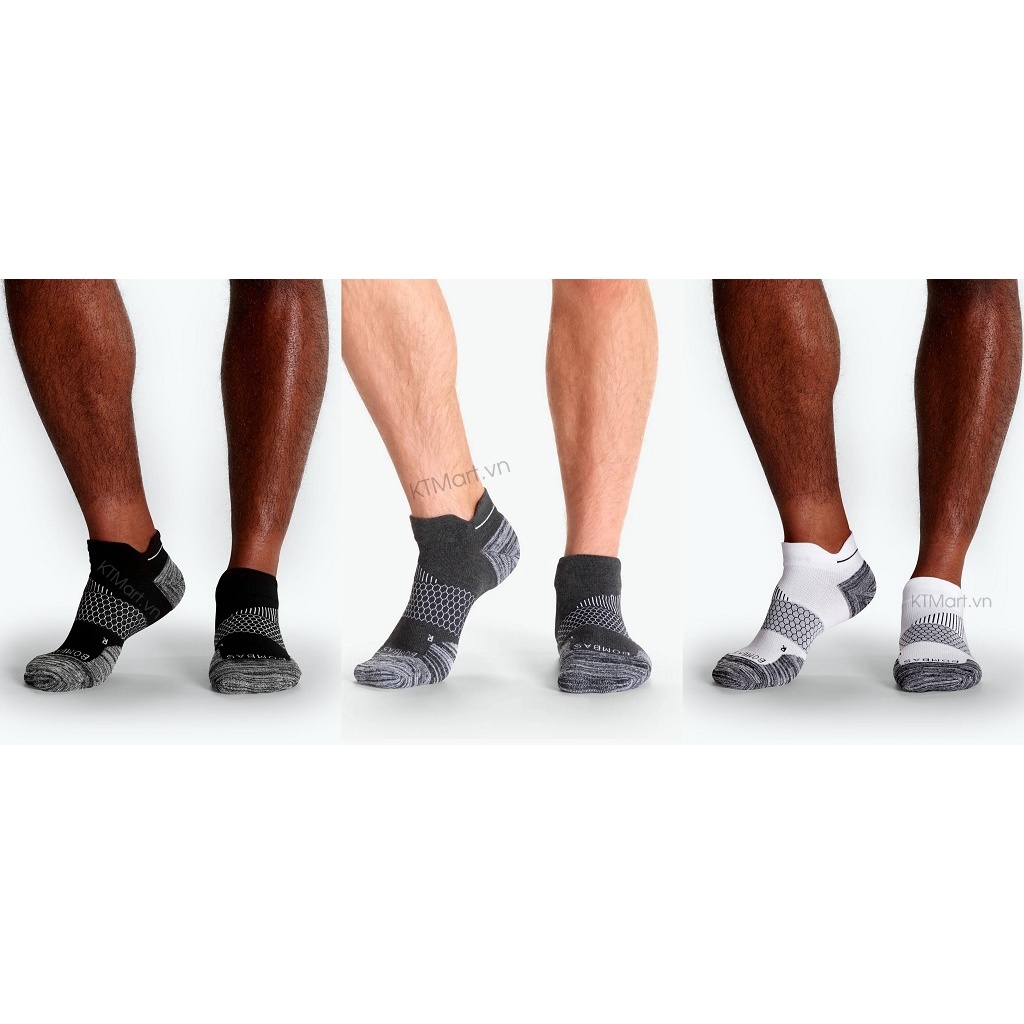 Combo 3 đôi tất chạy bộ Bombas Men's Performance Running Ankle Sock size S, M, L, XL