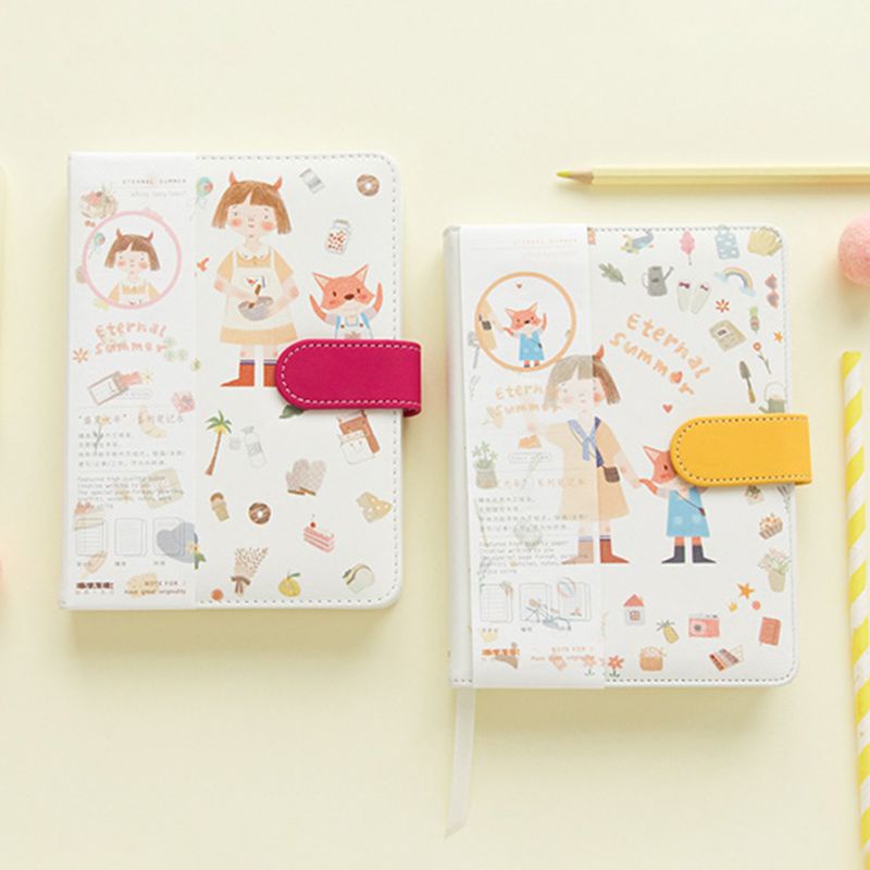 Sổ Tay Nhật Ký Bìa Da Họa Tiết Hoạt Hình Dễ Thương