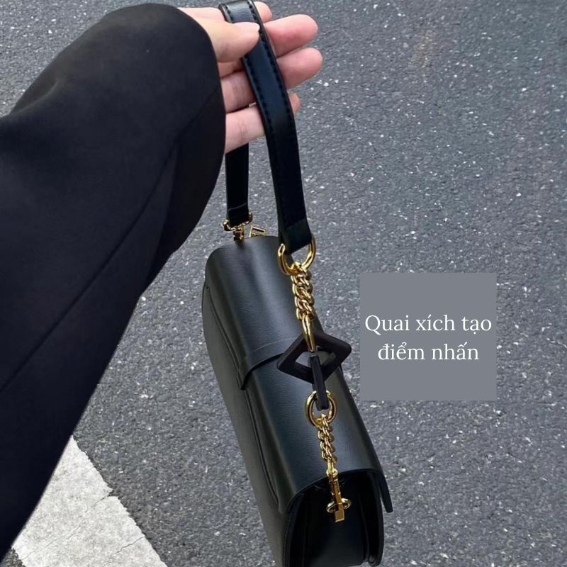 Túi xách nữ đeo vai khóa cài da mềm size vừa đựng đồ thoải mái hàng Quảng Châu cao cấp jumito