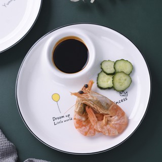 [Ảnh thực tế] đĩa tròn mặt trời kèm bát chấm kích thước 22,5cm