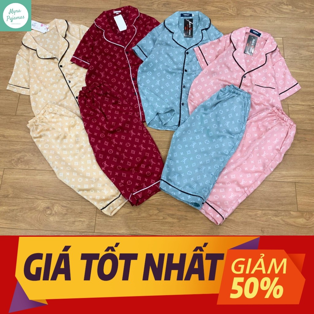 Đồ Ngủ Pijama Lụa Satin Tay Ngắn Quần Lửng Cao Cấp ♦️ FREESHIP♦️ [ Ảnh chụp thật, Đủ size, Quần có túi, Hàng có sẵn ] | BigBuy360 - bigbuy360.vn