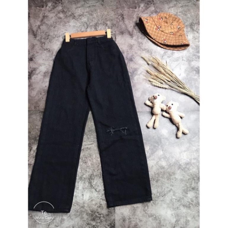 💥RẺ VÔ ĐỊCH💥 Quần Jeans Ống Rộng Rách Gối Xẻ Cool Ngầu
