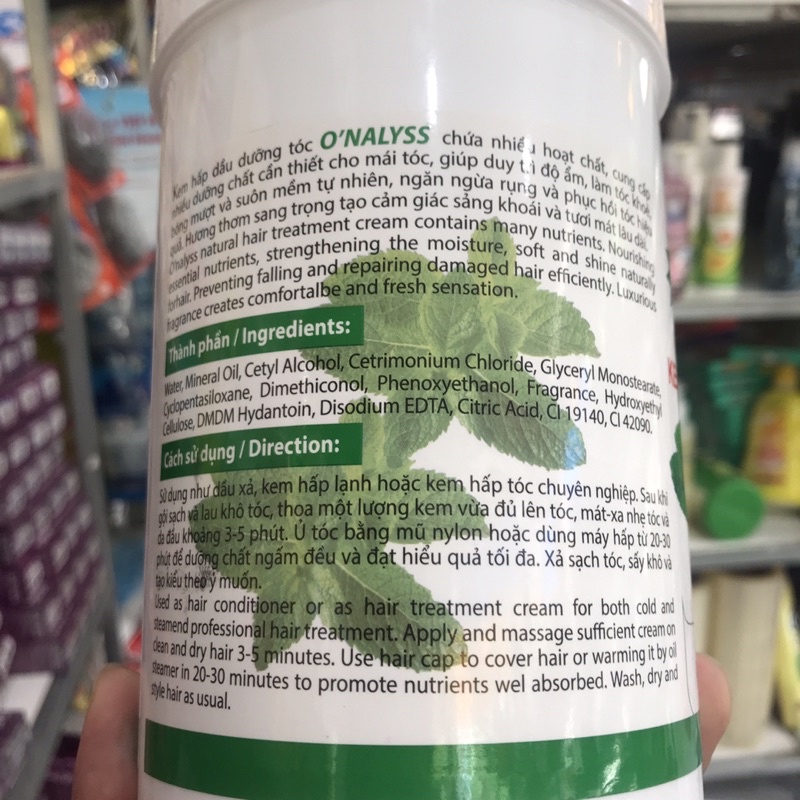 Kem hấp dầu dưỡng chất bạc hà O’nalyss 1000g