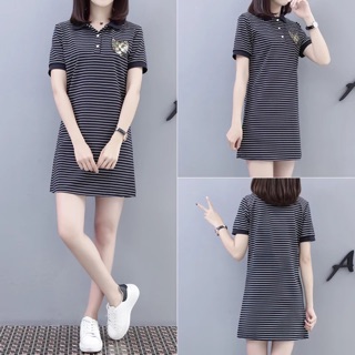 Polo kẻ có khoá cho ti