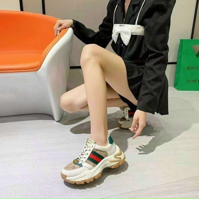 Giầy thể thao nữ đế nâu họa tiết đẹp và chất nâng đế cao Hàng cao cấp full box