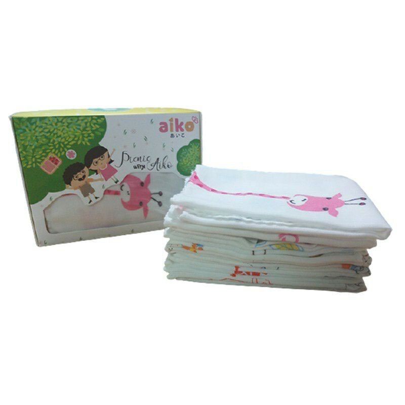 Set 10 khăn sữa Aiko cao cấp in hình