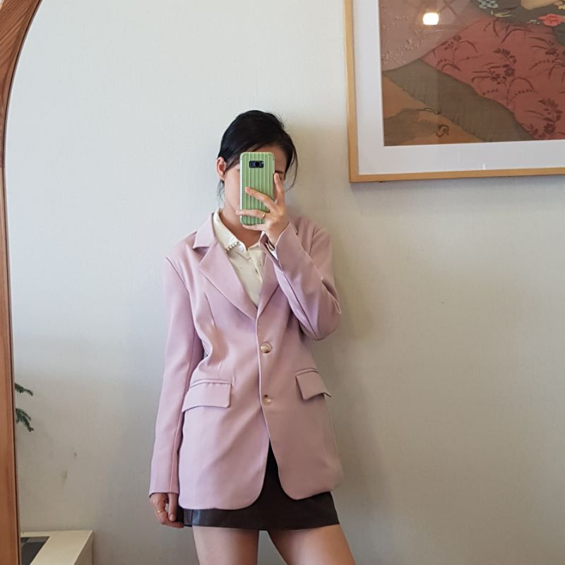 [BLAZER 03] Blazer dài tay hai lớp màu trơn phong cách Hàn Quốc