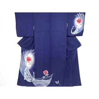 Antique Kimono Nhật Bản hình chim công và hoa hồng - Trang phục truyền thống Nhật Bản