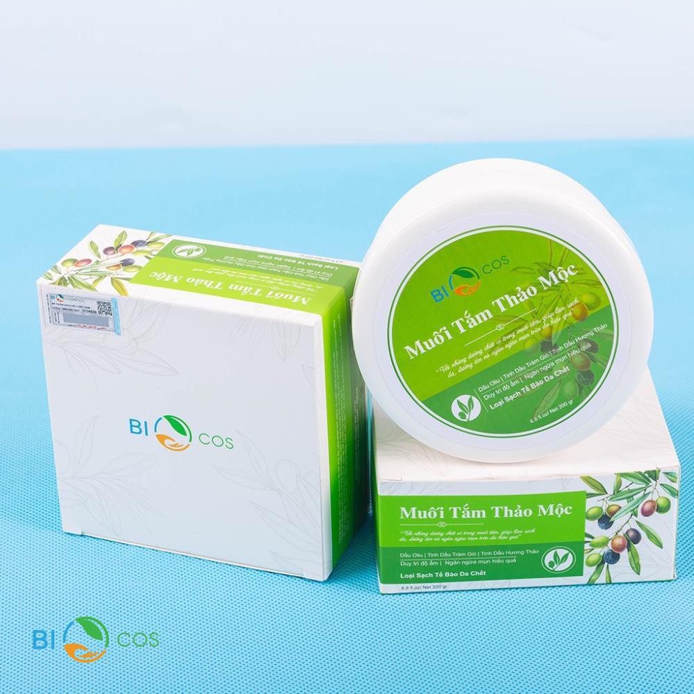 Muối tắm thảo mộc BIOCOS kháng khuẩn, ngừa viêm, tránh cảm, thư giãn và loại sạch tế bào chết 200g