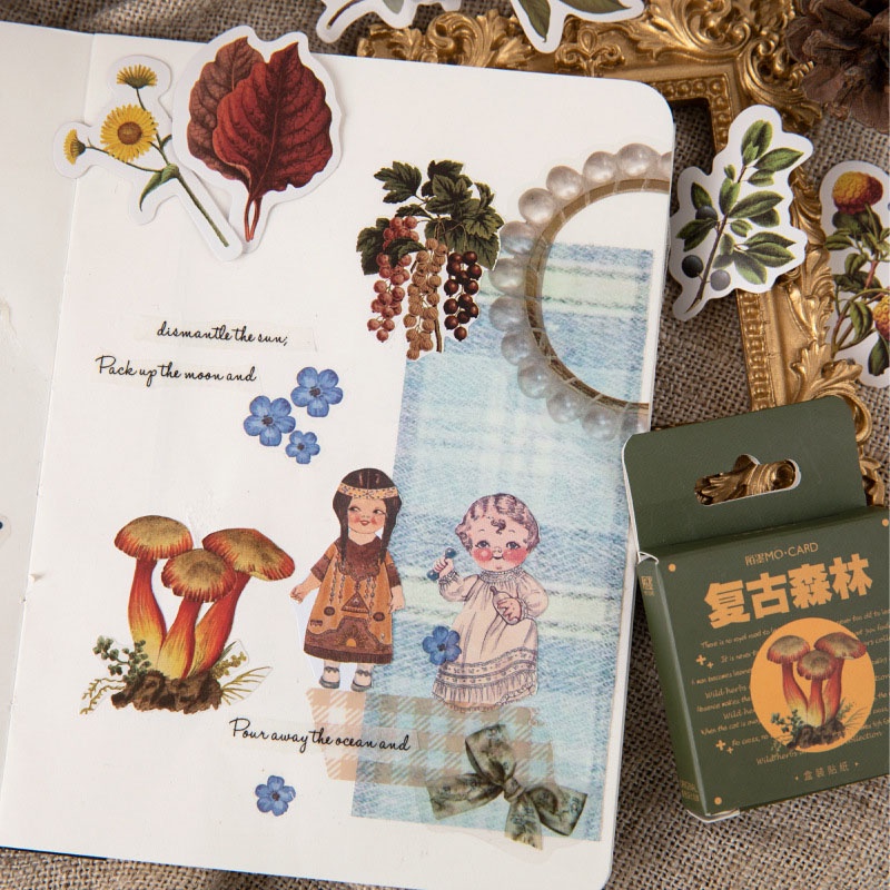 Set 45 Miếng Dán Hình Cây Nấm Trang Trí Sổ Tay