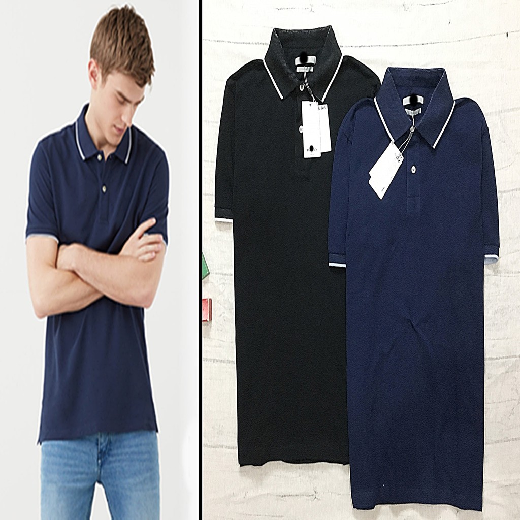 POMGVCT  Áo thun có cổ polo MAN-GO  phối viền cổ + tay sang trọng và tinh tế 2 màu đẳng cấp