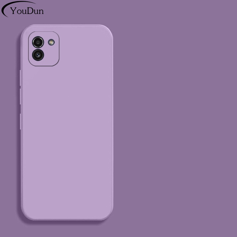 Ốp điện thoại silicon dáng vuông bảo vệ camera cho SAMSUNG GALAXY A03