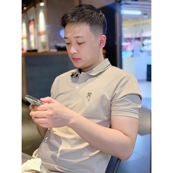 Áo polo nam nữ thêu hình gấu