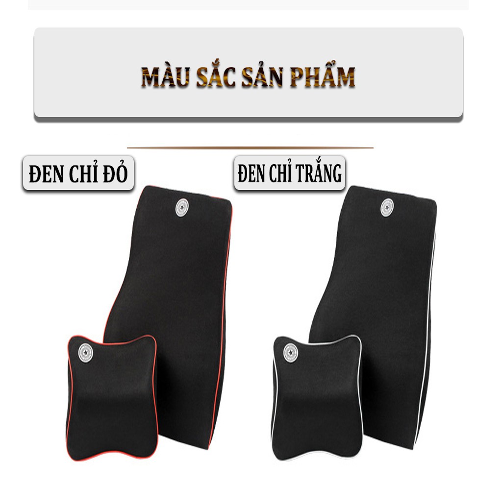 [Mã 12LSSALE giảm 100% đơn 50k] Gối Tựa Đầu Cao Su Non Ô Tô – Bộ Gối Tựa Đầu Và Tựa Lưng Cao Su Cao Cấp (Bản To)