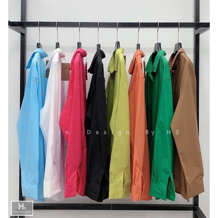 [New]ÁO SƠMI THÔ NẾN COLOR BLOCK DÀI TAY HOTTREND