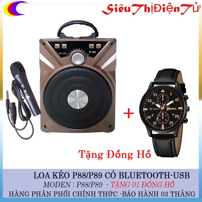 [COMBO]LOA BLUETOOTH P88 P89 TẶNG ĐỒNG HỒ VÀ KÈM MIC DÂY KARAOKE (màu giao ngẫu nhiên) ♥️♥️