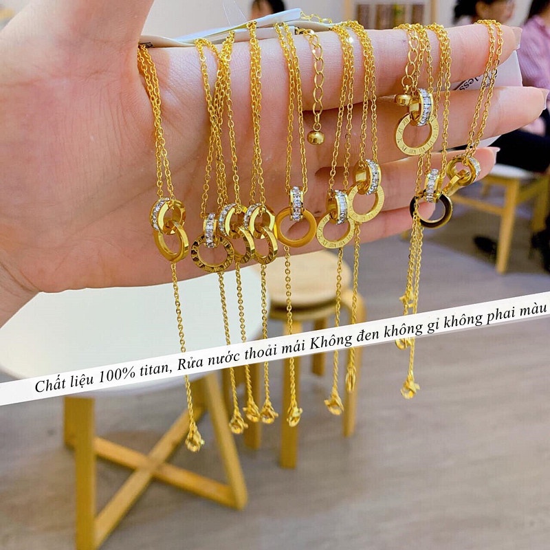 Vòng tay titan nữ không gỉ đính đá pha lê lắc tay titan khắc số la mã phong cách ins hàn quốc thời trang thanh lịch