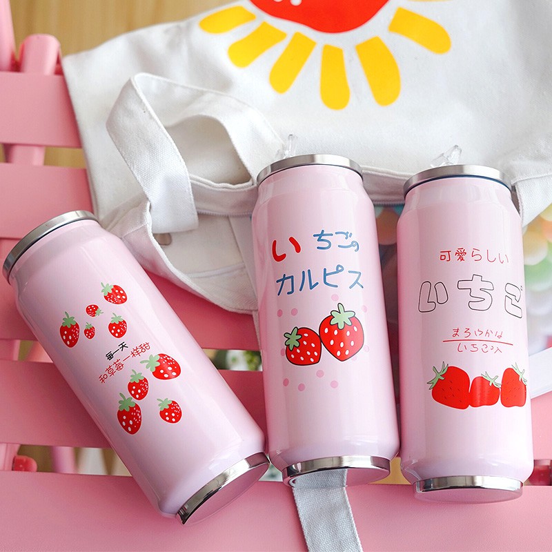 Bình Giữ Nhiệt Strawberry Phong Cách Hàn Quốc Giữ Nóng Lạnh, 2 Lớp inox 304, Không Mùi | BigBuy360 - bigbuy360.vn