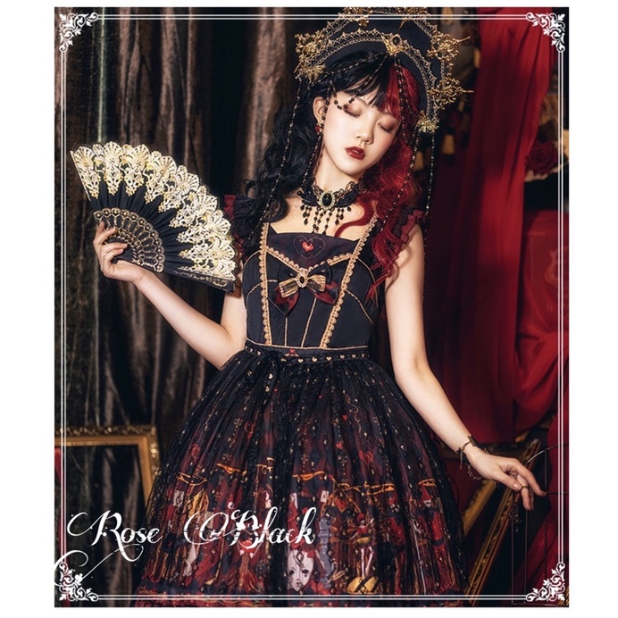 (quạt lông vũ) Quạt cầm tay hoạ tiết nhũ , quạt lolita cosplay cổ trang, gothic, lolita mã EW-885