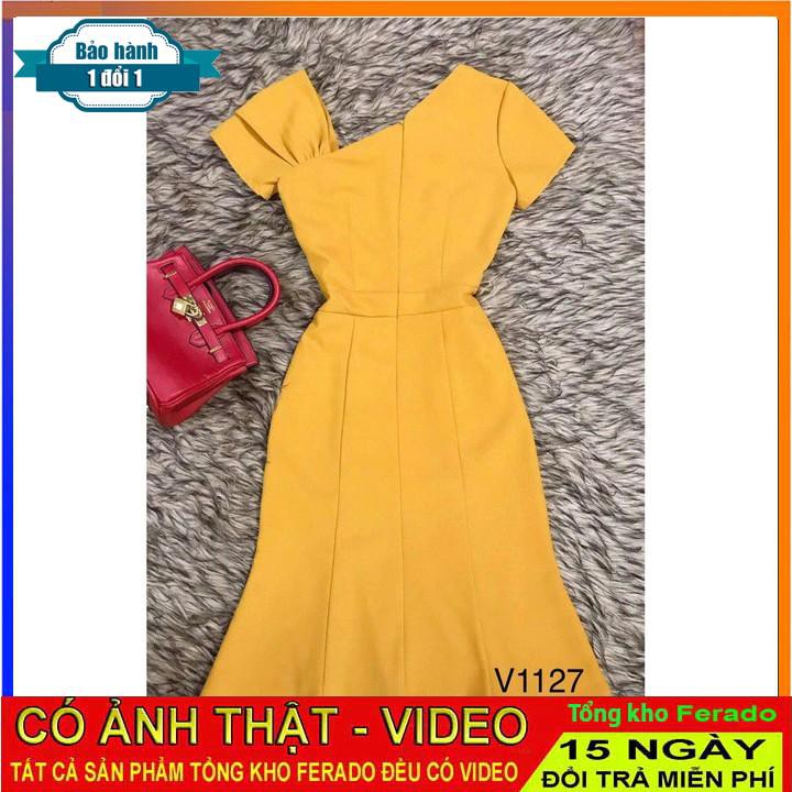 [ xả kho ] MiD Đầm vàng sơmi quý phái V1127 Mie Design {ảnh thật shop tự chụp}