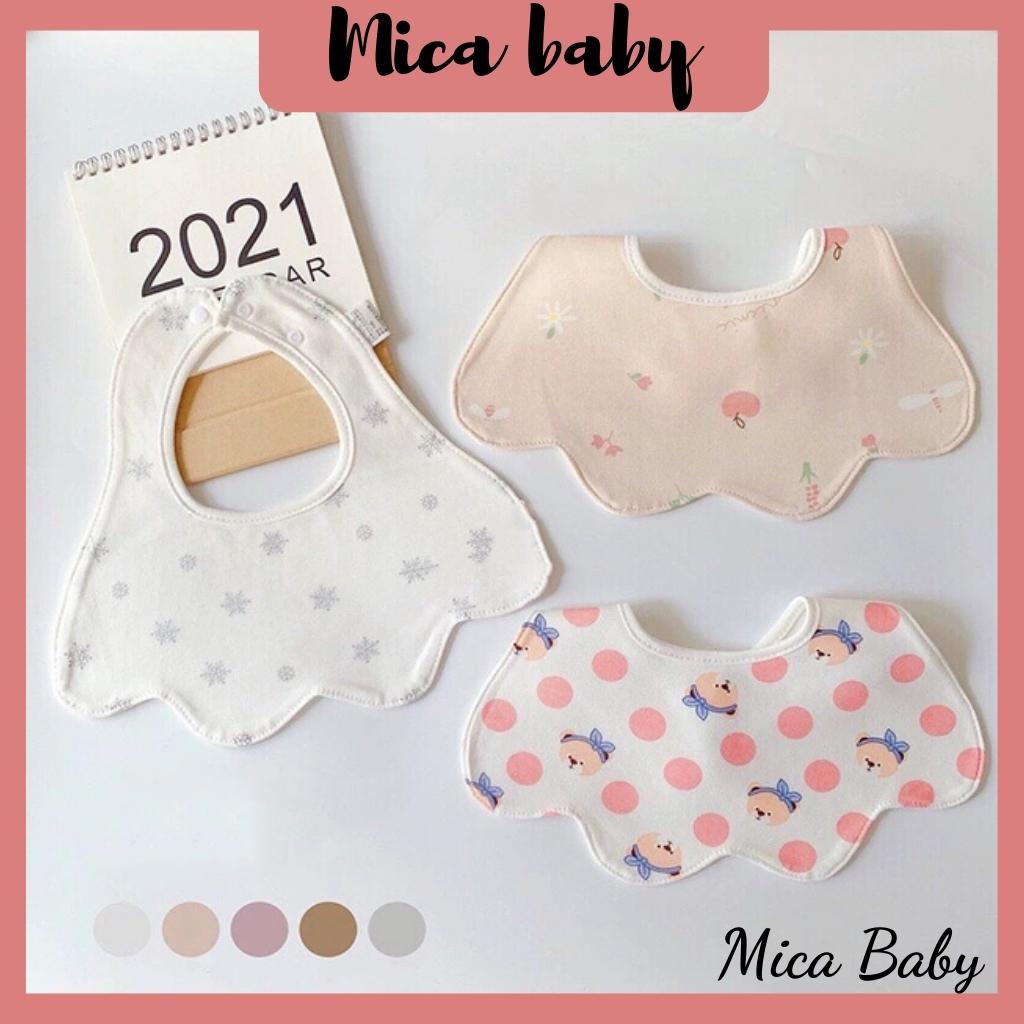 Set 3 yếm cổ cho bé ăn dặm hình dẻ quạt chất cotton Mica baby YC07