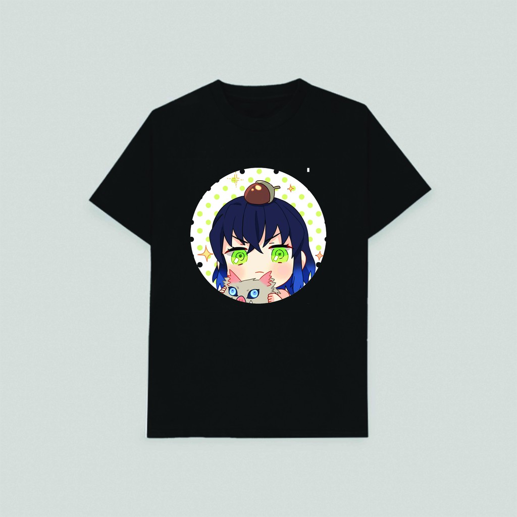 Áo thun phông đen in hình Kimetsu no Yaiba Thanh Gươm Diệt Quỷ chibi anime thời trang nam nữ dễ thương độc đáo m1