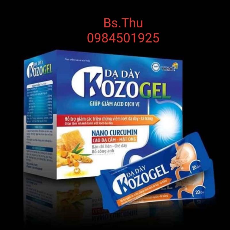 Hộp 20 gói Dạ Dày KOZOGEL - kozo gel hỗ trợ giảm acid dịch vị, hỗ trợ giảm viêm dạ dày, tá tràng