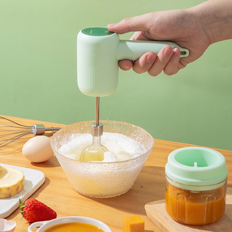 Máy đánh trứng kiêm máy xay thịt cầm tay dùng pin 3 tốc độ an toàn khi sử dụng,dung tích cối xay 250ml /3 lưỡi dao