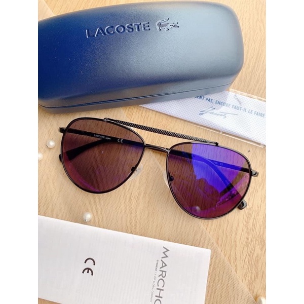 Mắt kính mát nam Lacoste Black Aviator L177S 001