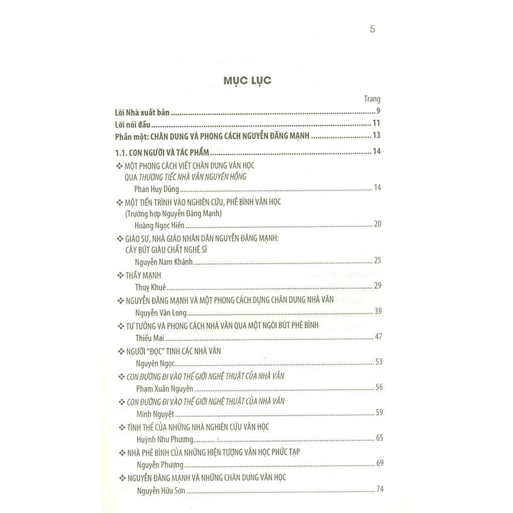 Sách - Nguyễn Đăng Mạnh - Chân Dung Và Phong Cách