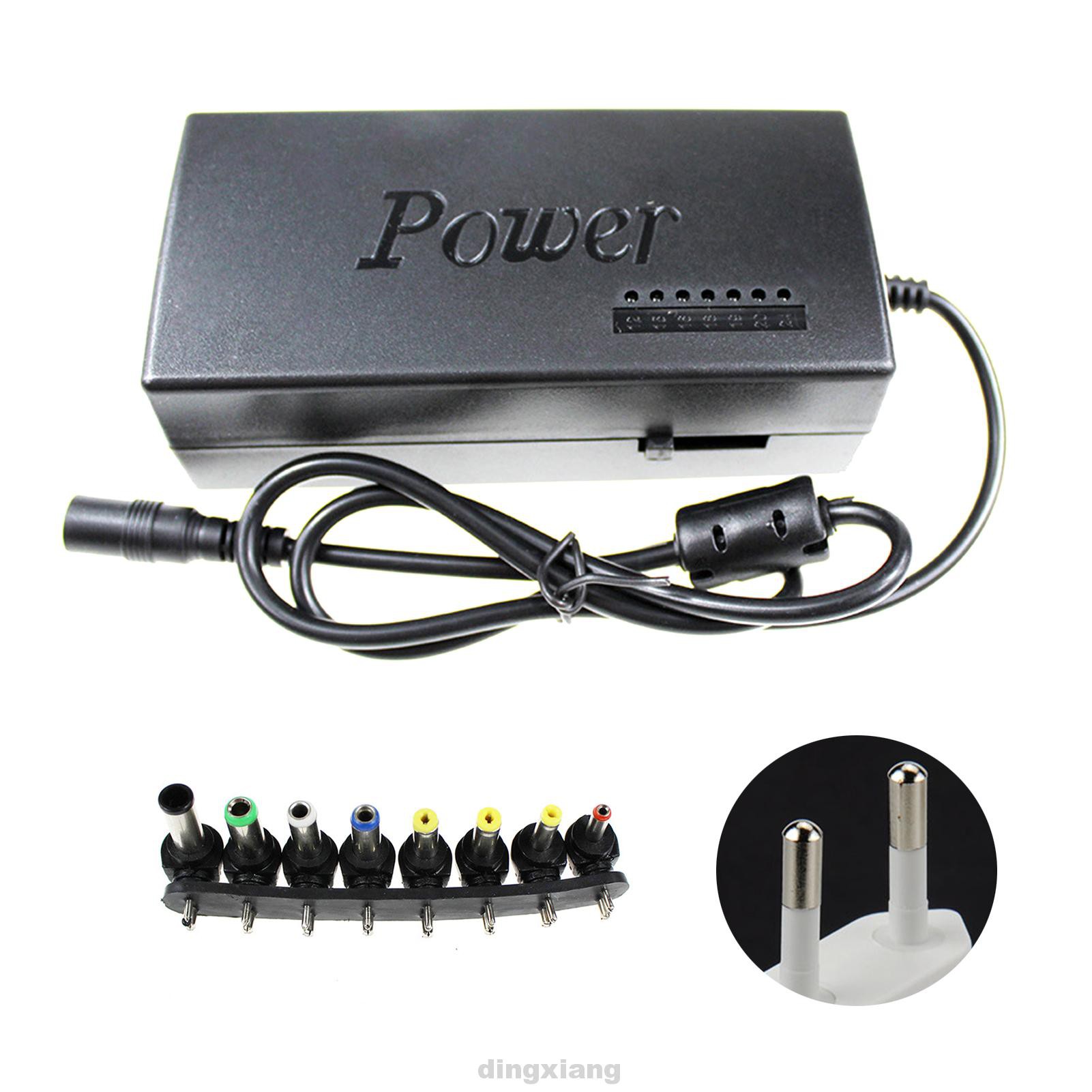 Power Supply Compact Portable Stable Home Office Easy Operate 8 Detachable Plugs Laptop Adapter