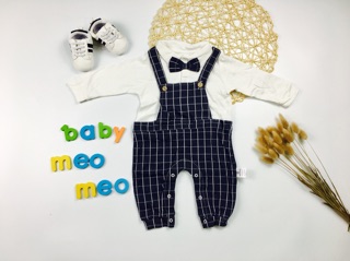 Body quần yếm bé trai thu đông sơ mi