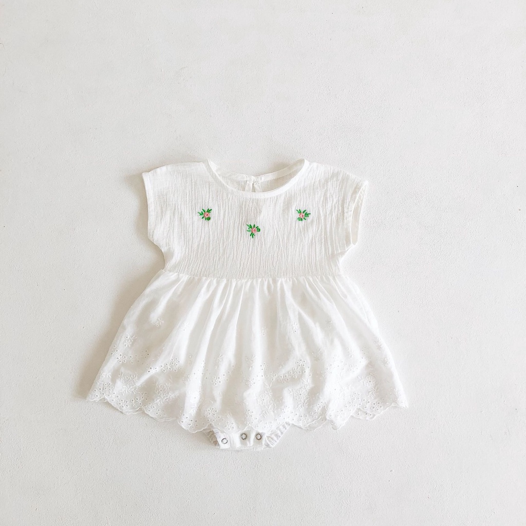 Hàng Mới Về Áo Liền Quần Cotton Thêu Họa Tiết Thời Trang Mùa Hè 2023 Dành Cho Bé Gái