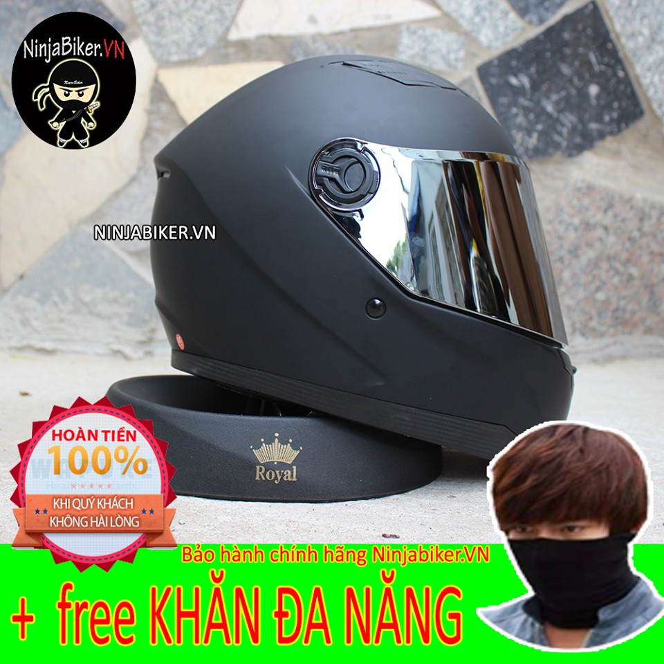 Nón bảo hiểm fullface Asia MT-136 tem Trơn TẶNG khăn đa năng (hàng chính hãng)