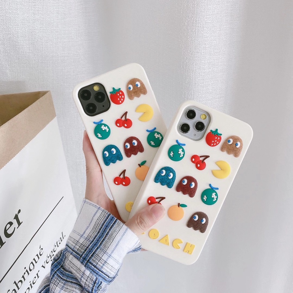 Ốp điện thoại silicon hình Pacman 3D thích hợp cho iPhone 13/12ProMax 12Mini 11ProMax 6 6s 7 8Plus XR Xs Max SE 2020